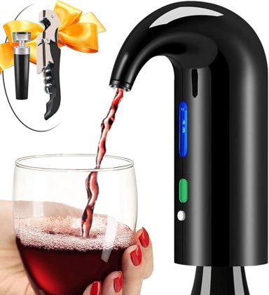 Wine Aerator Electric Wine Decanter Best Sellers One Touch Red -White Wine Accessories Aeration Work with Wine Opener for Beginner 