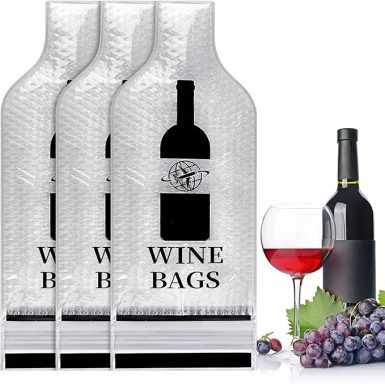 Wine Bags for Travel, 3 Set Reusable Wine Bottle Travel Protector Bags, Double Layer Leak Proof Wine Travel Bags for Wine Bottles 